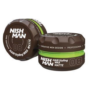 Матовий віск для укладання волосся Nishman Hair Styling Wax Matte 08 100 мл 8682035088165 фото