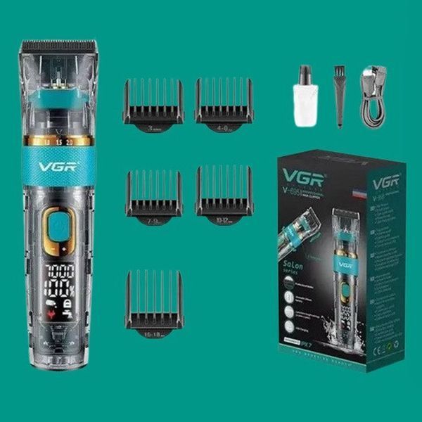Машинка для стрижки волосся і бороди VGR V-695 з LED дисплеєм IPX7 вологозахист, Окантувальна машинка ws83132 фото