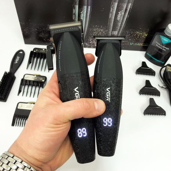 Профессиональный набор для стрижки волос VGR V-640 аккумуляторный Barber Combo PREMIUM. Цвет: черный ws31177 фото