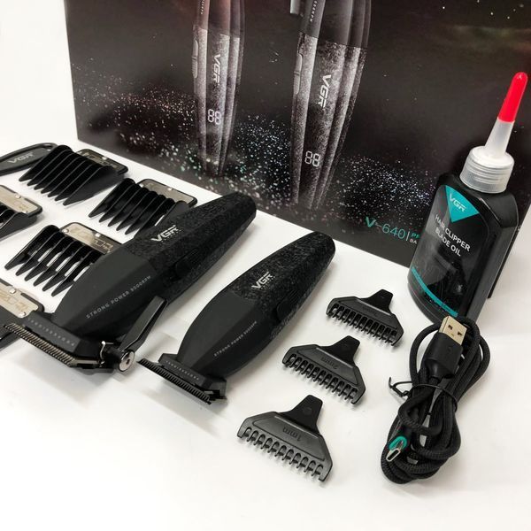 Профессиональный набор для стрижки волос VGR V-640 аккумуляторный Barber Combo PREMIUM. Цвет: черный ws31177 фото