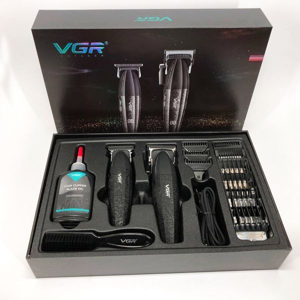 Профессиональный набор для стрижки волос VGR V-640 аккумуляторный Barber Combo PREMIUM. Цвет: черный ws31177 фото