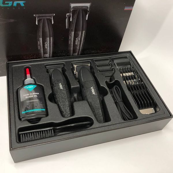 Профессиональный набор для стрижки волос VGR V-640 аккумуляторный Barber Combo PREMIUM. Цвет: черный ws31177 фото
