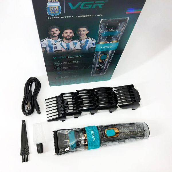 Машинка для стрижки волосся і бороди VGR V-695 з LED дисплеєм IPX7 вологозахист, Окантувальна машинка ws83132 фото
