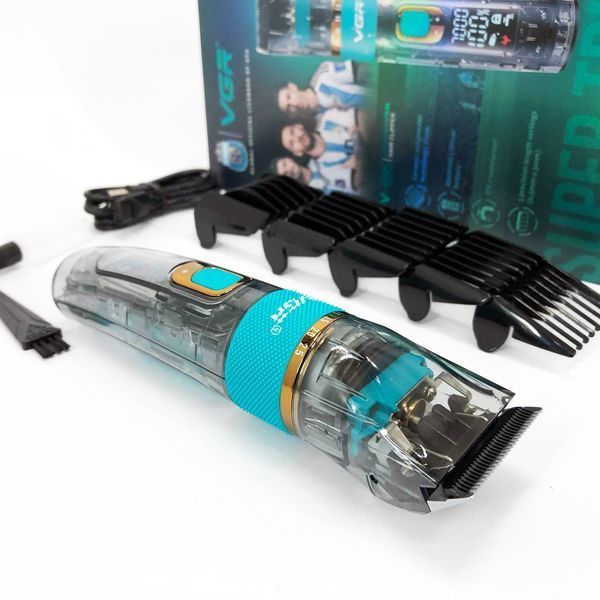 Машинка для стрижки волосся і бороди VGR V-695 з LED дисплеєм IPX7 вологозахист, Окантувальна машинка ws83132 фото