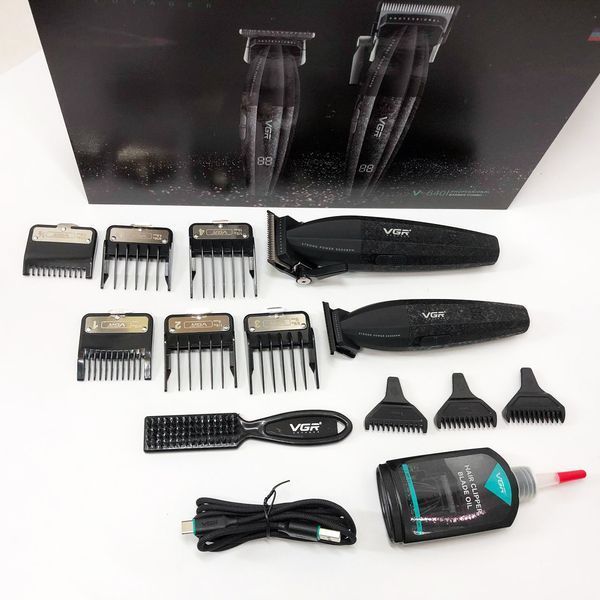 Профессиональный набор для стрижки волос VGR V-640 аккумуляторный Barber Combo PREMIUM. Цвет: черный ws31177 фото