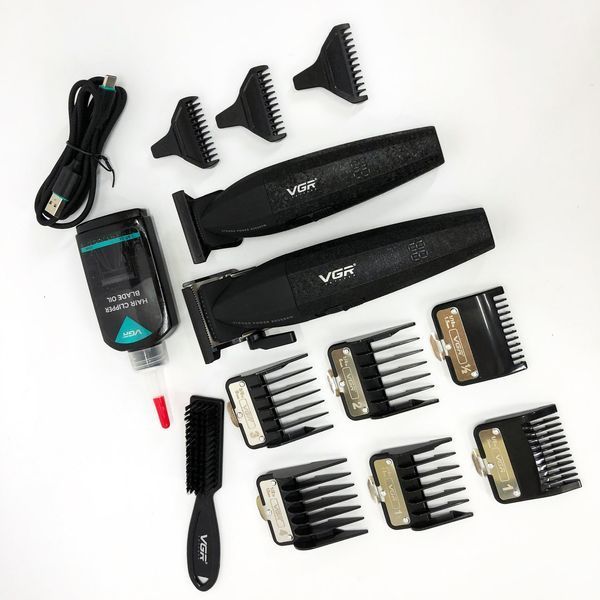 Профессиональный набор для стрижки волос VGR V-640 аккумуляторный Barber Combo PREMIUM. Цвет: черный ws31177 фото