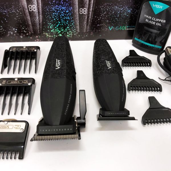 Профессиональный набор для стрижки волос VGR V-640 аккумуляторный Barber Combo PREMIUM. Цвет: черный ws31177 фото