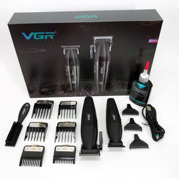 Профессиональный набор для стрижки волос VGR V-640 аккумуляторный Barber Combo PREMIUM. Цвет: черный ws31177 фото