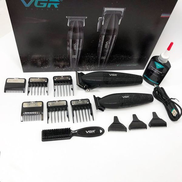 Профессиональный набор для стрижки волос VGR V-640 аккумуляторный Barber Combo PREMIUM. Цвет: черный ws31177 фото