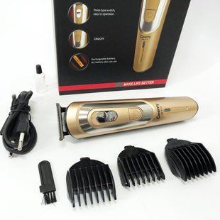 Беспроводная машинка для стрижки волос GEMEI GM-6112 аккумуляторная. Цвет: золотой ws69559 фото