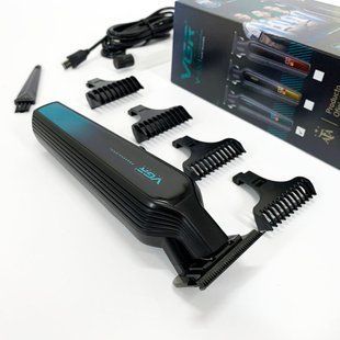 Профессиональный триммер для бороды и усов с керамикой VGR V-930 насадки 1-7 мм. Цвет: зеленый ws73718 фото