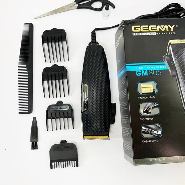 Машинка для стрижки волосся Gemei GM-806 з насадками, Машинка для стрижки голови окантувальна ws69152 фото