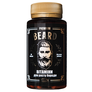 Вітаміни для росту бороди Minox Premium Beard - 90 капсул minox_beard_vitamins фото