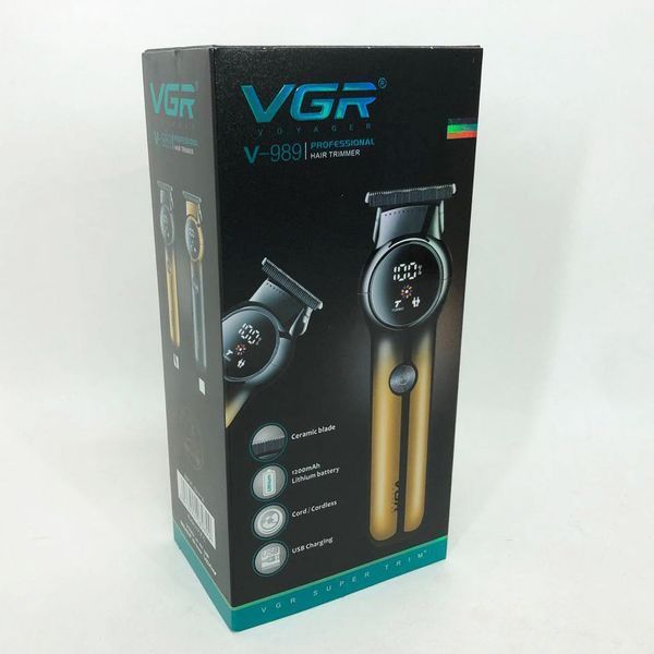 Триммер для бороды и усов VGR V-989. Машинка для стрижки, окантовки керамика+сталь. Цвет: золотой ws68666 фото