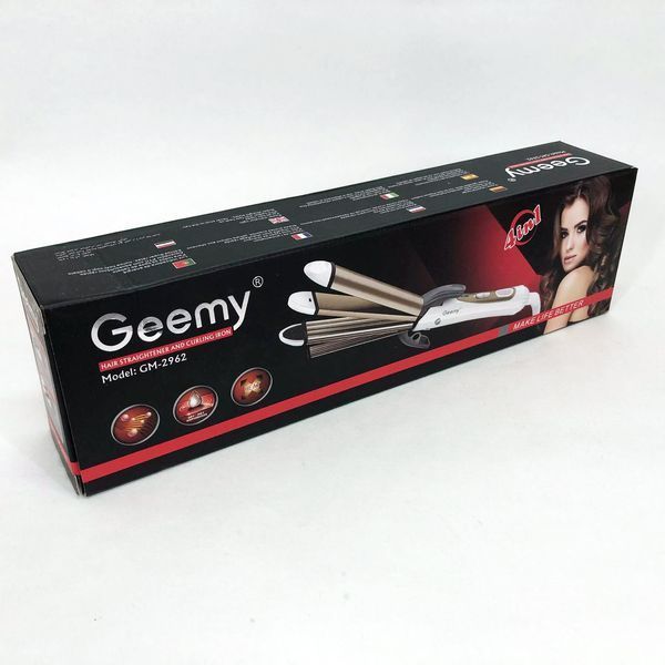 Выпрямитель для волос GEMEI GM-2962 4в1, плойка утюжок выпрямитель, профессиональный утюжок ws85957 фото