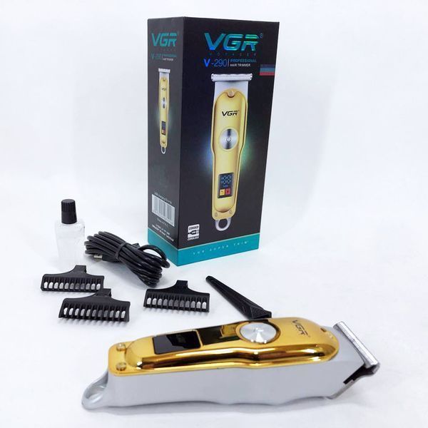Триммер для волос и бороды VGR V-290 LED Display 3 насадки, машинка для стрижки волос домашняя ws77925 фото