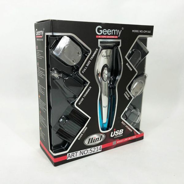 Машинка для стрижки, тример чоловічий GEMEI GM-562, машинка для стрижки голови, з насадками для бороди ws18936 фото