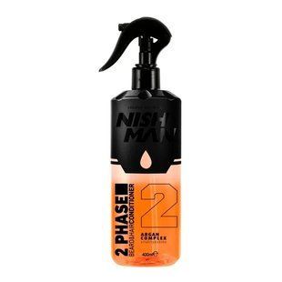 Двохфазний спрей-кондиціонер для волосся та бороди Nishman Beard & Hair Conditioner 02 Argan Complex 400 мл 8684736671288 фото