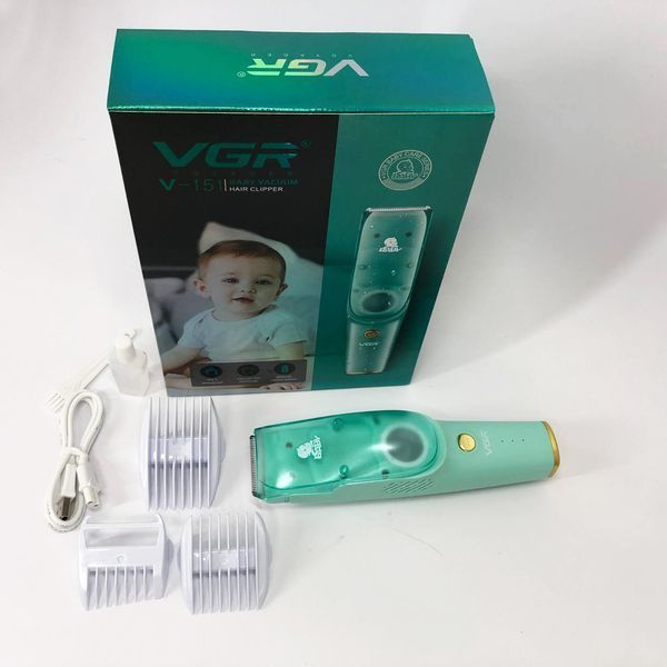 Машинка з витяжкою для стрижки дітей та немовлят VGR V-151 Baby зі змінними насадками ws97264 фото