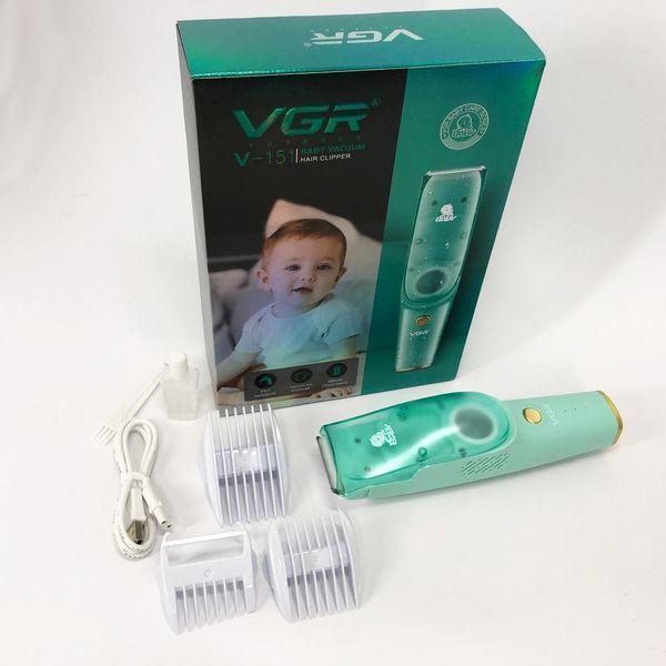Машинка з витяжкою для стрижки дітей та немовлят VGR V-151 Baby зі змінними насадками ws97264 фото
