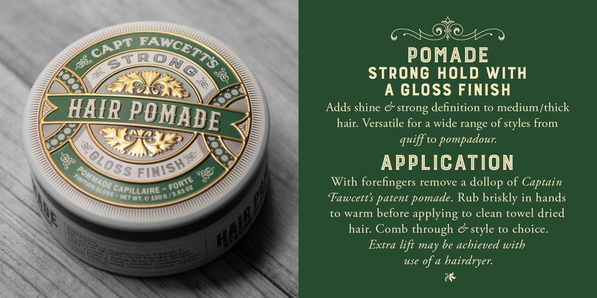 Помада для укладки волосся Captain Fawcett Strong Hold Pomade (Green) 100g F5601 фото