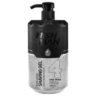 Гель для бритья Nishman Shaving Gel 4 Fresh Active Easy Shave 1000 мл 8684736670083 фото