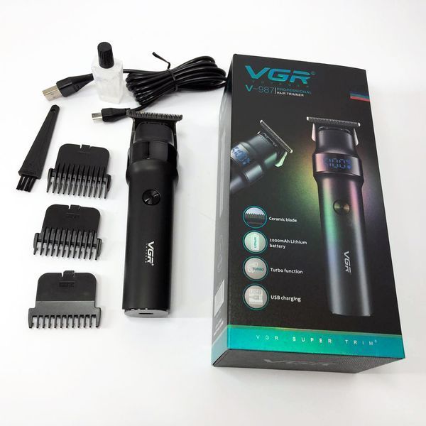 Професійна машинка для стрижки волосся акумуляторна VGR Voyager Hair Clipper V-987 ws78575 фото