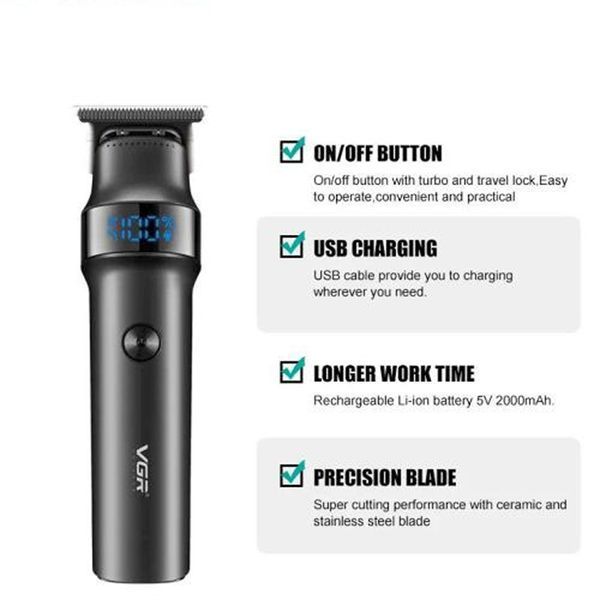 Професійна машинка для стрижки волосся акумуляторна VGR Voyager Hair Clipper V-987 ws78575 фото
