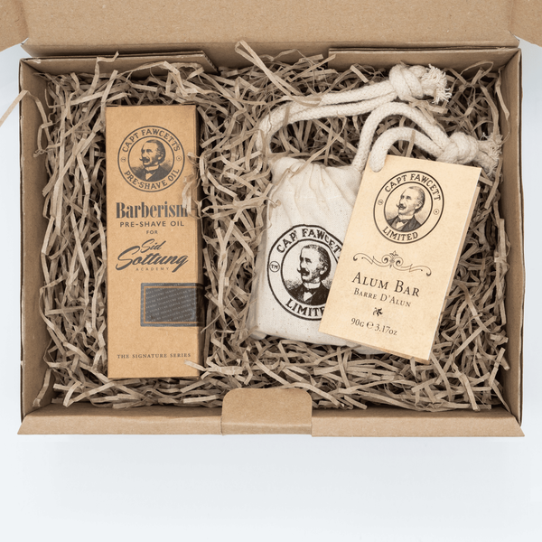 Брусок для гоління та олія перед голінням Captain Fawcett Alum Bar and Barberism Pre-Shave Oil Gift Set F6703 фото