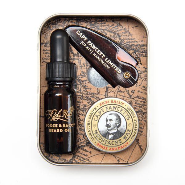 Набір олія для бороди та віск для вусі Captain Fawcett Ricki Hall's Booze & Baccy Oil (10ml) and Wax (15ml) Gift Set F6668 фото