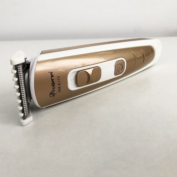 Машинка для стрижки волосся Gemei GM-6113 акумуляторна, чоловіча машинка для гоління. Колір: золотий ws69918 фото