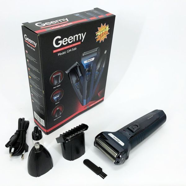 Тример для стрижки волосся носа вух брів Gemei GM-566 3в1 машинка для видалення волосся на обличчі ws54978-1 фото