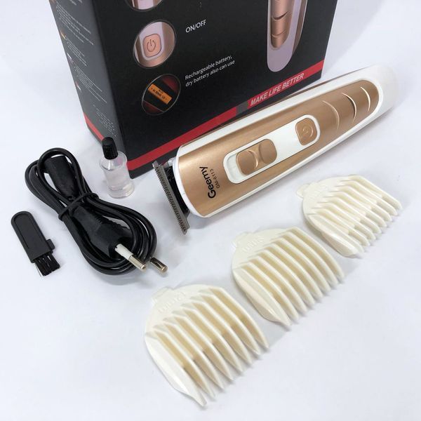 Машинка для стрижки волосся Gemei GM-6113 акумуляторна, чоловіча машинка для гоління. Колір: золотий ws69918 фото