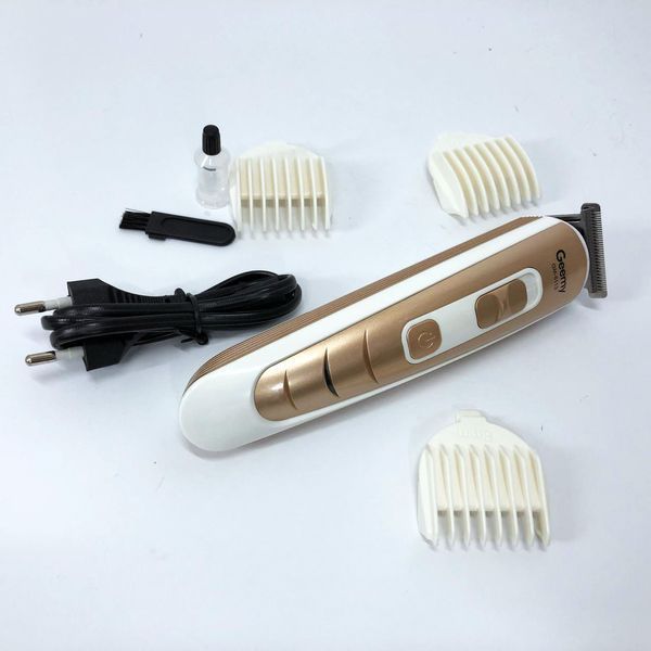 Машинка для стрижки волосся Gemei GM-6113 акумуляторна, чоловіча машинка для гоління. Колір: золотий ws69918 фото
