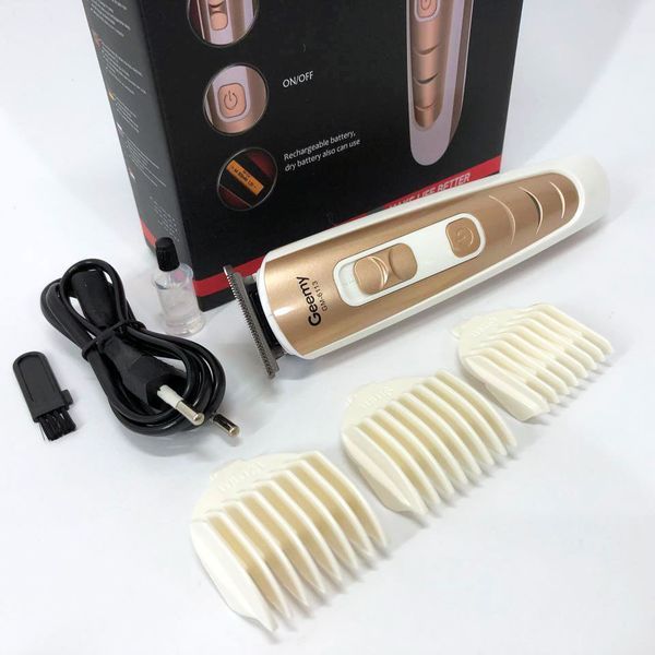 Машинка для стрижки волосся Gemei GM-6113 акумуляторна, чоловіча машинка для гоління. Колір: золотий ws69918 фото