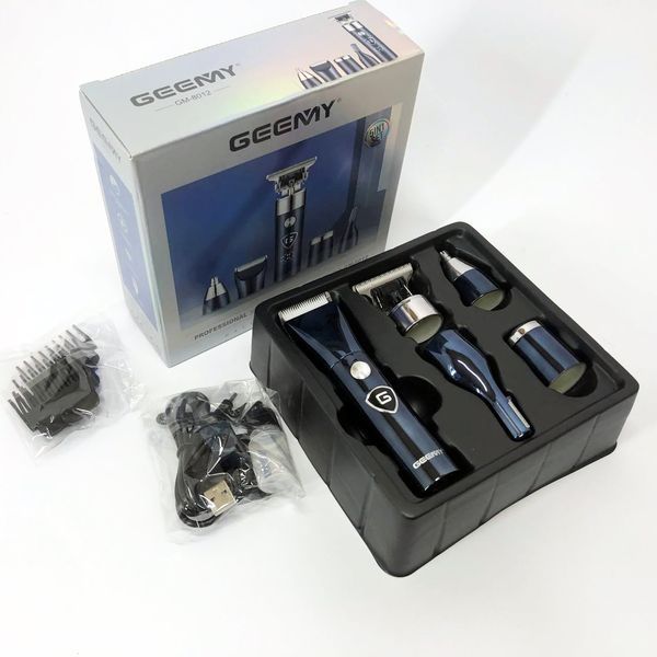 Мужской набор Geemy GM-8012 4 в 1, электробритва с насадками для бороды, тример для бороды ws77925 фото
