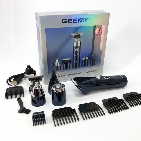 Мужской набор Geemy GM-8012 4 в 1, электробритва с насадками для бороды, тример для бороды ws77925 фото