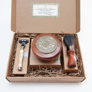 Мыло,щетка и бритва для бритья Captain FawcettScapicchio Shaving Soap(110g), Natural Wood Shaving Brush and Razor Gift F6690 фото