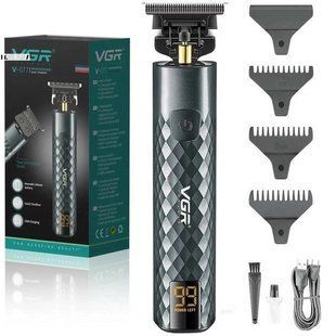 Триммер для стрижки волос, усов, бороды VGR V-077 с USB зарядкой, корпус металл, триммер беспроводной ws93238 фото