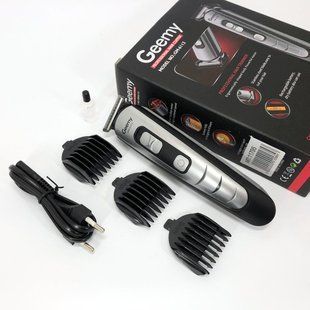 Машинка для стрижки волосся Gemei GM-6113 акумуляторна, Практична машинка для стрижки. Колір: чорний ws43886 фото
