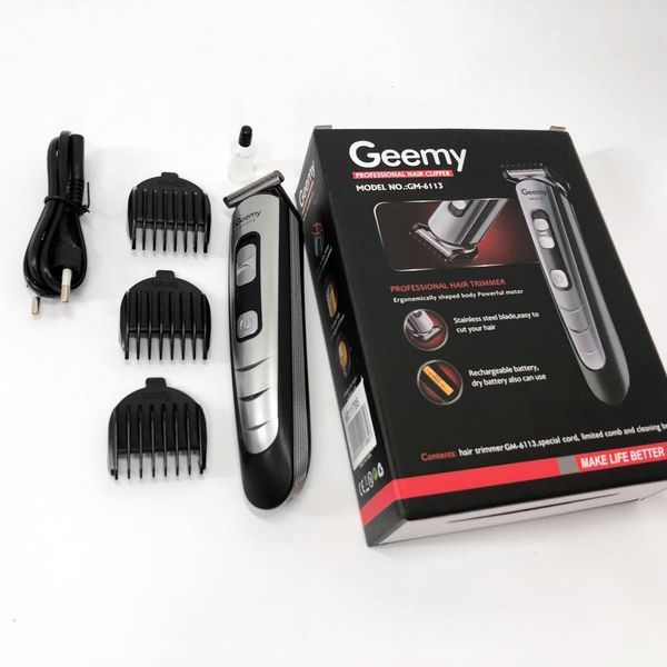 Машинка для стрижки волосся Gemei GM-6113 акумуляторна, Практична машинка для стрижки. Колір: чорний ws43886 фото