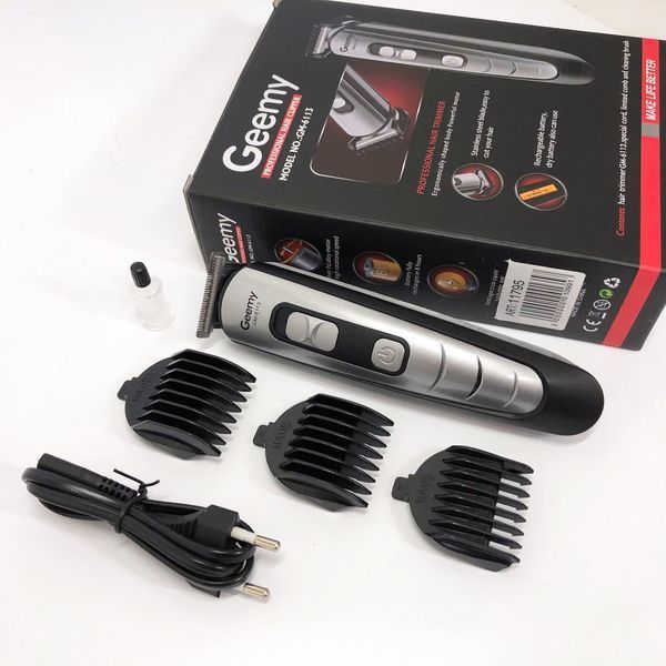 Машинка для стрижки волосся Gemei GM-6113 акумуляторна, Практична машинка для стрижки. Колір: чорний ws43886 фото