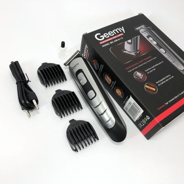 Машинка для стрижки волосся Gemei GM-6113 акумуляторна, Практична машинка для стрижки. Колір: чорний ws43886 фото