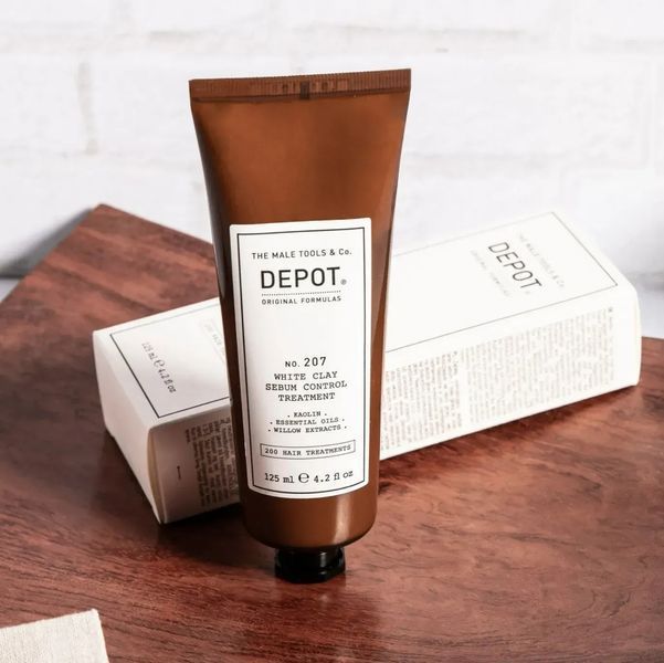 Чоловічий засіб проти жирної шкіри голови Depot 207 White Clay Sebum Control Treatment 125 мл 086963 фото