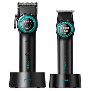 Набор VGR 2 в 1 V-001 V-977 BLACK, аккумуляторная машинка для стрижки и триммер. Цвет: черный ws74634 фото