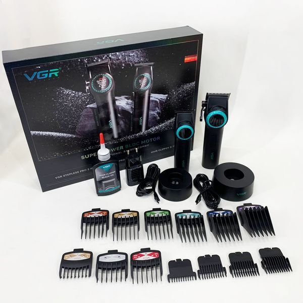 Набор VGR 2 в 1 V-001 V-977 BLACK, аккумуляторная машинка для стрижки и триммер. Цвет: черный ws74634 фото