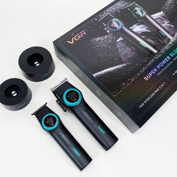 Набор VGR 2 в 1 V-001 V-977 BLACK, аккумуляторная машинка для стрижки и триммер. Цвет: черный ws74634 фото