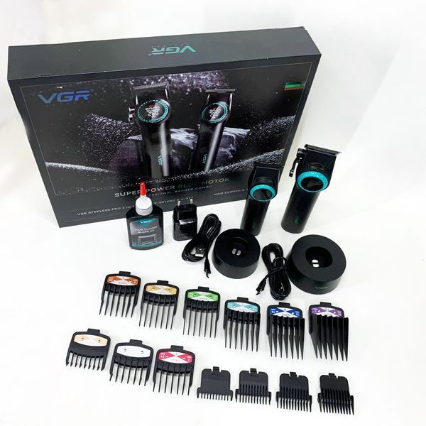 Набор VGR 2 в 1 V-001 V-977 BLACK, аккумуляторная машинка для стрижки и триммер. Цвет: черный ws74634 фото