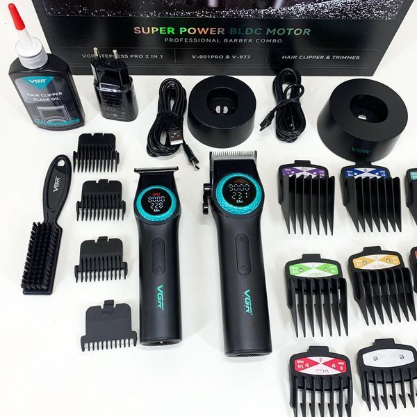 Набор VGR 2 в 1 V-001 V-977 BLACK, аккумуляторная машинка для стрижки и триммер. Цвет: черный ws74634 фото