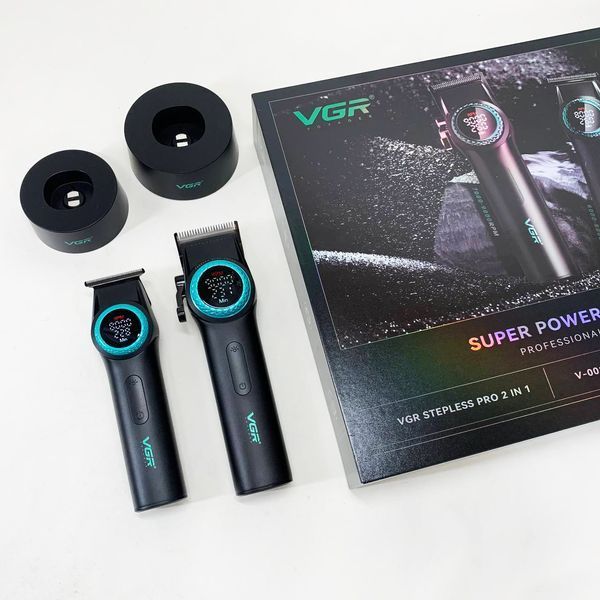 Набор VGR 2 в 1 V-001 V-977 BLACK, аккумуляторная машинка для стрижки и триммер. Цвет: черный ws74634 фото